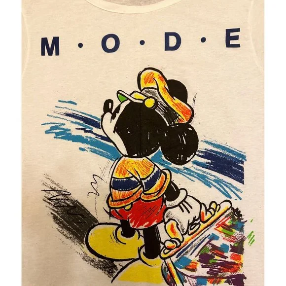 Vtg 1980s DISNEY CHARACTER FASHIONS MICKEY MOUSE MODE T-Shirt Medium Suitcase - Picture 3 of 10